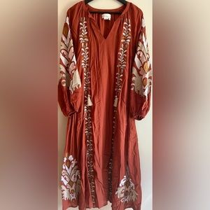 Anthropologie Oversized Burnt Orange Dress